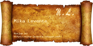 Mika Levente névjegykártya